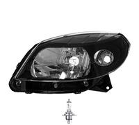 Faro Sinistro Nero H4 Per Dacia Sandero Inclusi Lampadine Osram