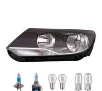 Faro Sinistro Nero Inclusi Lampade Premium Per VW Tiguan 5N_ Con LWR Motore