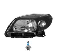 Faro Sinistro Nero Inclusi Lampadine OSRAM H4 Per Dacia Sandero