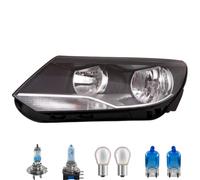 Faro Sinistro Nero Inclusi Lampadine OSRAM H7 H15 Con Motore LWR Per VW Tiguan