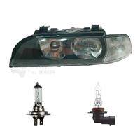 Faro Sinistro Per BMW 5/E39 11.95-08.00 HB3/H7 Senza Motore Con Freccia