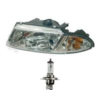 Faro Sinistro Per Mitsubishi Carisma 08.99-> H4 Senza Motore Con Freccia