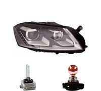 Faro Sinistro PSY24W Nero Per VW Passat Variant Alltrack Inclusi Lampadine