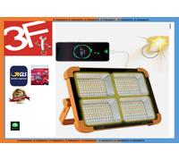 FARO SOLARE 1000W A LED CON PANELLO FARETTO PORTATILE POWER BANK RICARICABILE