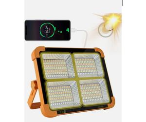 FARO SOLARE 1000W A LED CON PANELLO FARETTO PORTATILE POWER BANK RICARICABILE