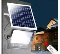Faro Solare 100W LED con Pannello e Telecomando IP66 Risparmio Energetico