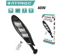 Faro Solare 40W Per Esterno + Lampione Stradale LED Con Pannello Telecomando