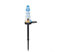 Faro solare con resina impermeabile costruita per giardini esterni, LED che fornisce fino a 10 ore di illuminazione, sensore di luce automatico per una comoda illuminazione (blu)