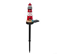 Faro solare con resina impermeabile costruita per giardini esterni, LED che fornisce fino a 10 ore di illuminazione, sensore di luce automatico per una comoda illuminazione (rosso)