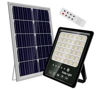 Faro Solare da Esterno 400W con Pannello Solare Monocristallino Led Esterno Impermeabile IP67 336 Macro Leds Faro Luce Fredda 6500K 10 Ore Autonomia Sensore Crepuscolare Supporti (U)