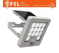 FSL Faro Esterno Solare FLFSW303W 40W 4 LED Sensore Movimento IP65 Bianco