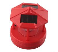 Faro solare da giardino per esterni, impermeabile, rotante, decorazione per prato con doppio pannello solare, accensione e spegnimento automatico, dal tramonto all'alba, per cortile e patio (rosso)