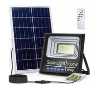 Faro Solare LED 1000W con Pannello Solare Luce Esterno 6500K Ultra Potente