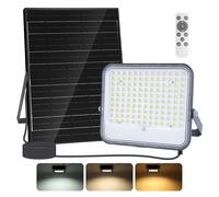 Faro Led 200W Grigio con pannello solare IP66 CCT temperatura colore regolabile Dimmerabile con telecomando e con sensore crepuscolare Aigostar