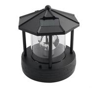Faro solare per esterni, con paralume rotante a 360 gradi, materiale ABS impermeabile, sensore automatico dal tramonto all'alba, per prato e strada (nero)