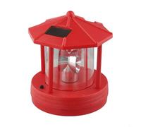 Faro solare per esterni con paralume rotante a 360 gradi, materiale ABS impermeabile, sensore automatico dal tramonto all'alba, per prato e strada (rosso)