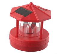 Faro solare per esterni, luce da giardino con design impermeabile e rotazione di 360 gradi, sensore automatico crepuscolo, luce stradale solare (rosso)