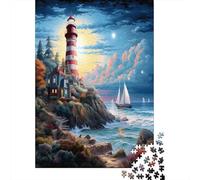 Faro sulla costa Puzzle Per Adulti |navigazionel Stile artistico fantasy| 70x50cm/1000pcs Puzzle Giochi EduGattoivi,decorazioni Per La Casa