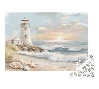 Faro sulla spiaggia Puzzle 1000 Pezzi In cartone Extra Spesso, Un Puzzles Per Impossibile Difficile Arduo Stimolante, Ideale Per Office Break Puzzle, Regali Per Le Donne, Regali