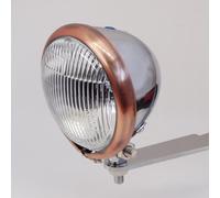 Faro supplementare fendinebbia Bates omologato cromato ghiera color ottone 115mm