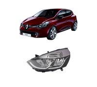 Faro SX per RENAULT Clio dal 2012 Con Motore Parab. NERA (Bordo Interno CROMATO)