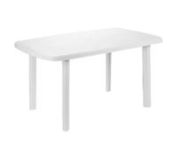 Faro tavolo componibile ovale cm137x85x72h in polipropilene bianco da esterno