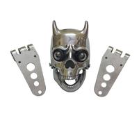 Faro universale Chopper Bobberr Skull con luce bianca negli occhi e nelle staffe