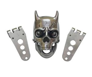 Faro universale Chopper Bobberr Skull con luce bianca negli occhi e nelle staffe