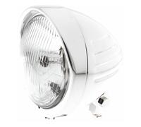 Faro universale moto custom cafè racer metallo cromato mm 135 omologato