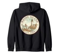 Faro Vintage del Rhode Island - Orgoglio Nautico 1790 Felpa con Cappuccio