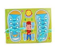 Faroby 1PC Scheda per Sneaker con Allacciatura in Pizzo per Scarpe in Legno per Bambini, Impara a Legare Una Scarpa Giocattolo educativo con pioli per Puzzle Legno
