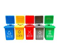 Faroby 5 Pezzi/Set Mini bidone della Spazzatura, 1 x 1, 6 Pollici Gioco di smistamento Giocattolo bidoni della Spazzatura Giocattolo di apprendimento interattivo