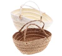 Faroby Borsa in Miniatura da 2 Pezzi, Mini Borsa di Paglia di Simulazione in Miniatura per casa delle Bambole Tessuto Naturale per Accessori e Decorazioni per casa delle Bambole