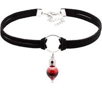 Faroby Collana con fiala di sangue di vampiro, girocollo in corda avvolta a goccia per costume da donna per le vacanze di Halloween