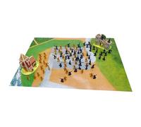 Faroby Giocattolo del Castello, 200 soldatini di plastica medievali con e Mappa della Battaglia Action Figure del Cavaliere per Scene di Giocattoli del Castello, soldatini di plastica