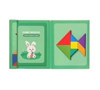 Faroby Giochi di apprendimento Libro di Puzzle Tangram Magnetico in Legno con 96 sfide Tangram per Bambini Adulti