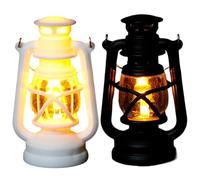 Faroby Illuminazione per casa delle Bambole da 2 Pezzi, Piccola Lampada a Olio Luminosa retrò Miniature per casa delle Bambole Luci Creative a Batteria per Accessori