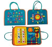 Faroby Libro Occupato per Bambini - attività di apprendimento multisensoriale Lavagna Montessori con Maniglia per l'apprendimento delle abilità motorie Fini, Verde, Lavagna Montessori per Bambini