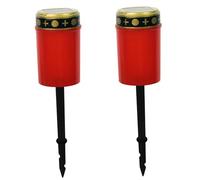 Faroby Luci solari per tombe Luci solari impermeabili per cimitero per tombe commemorative senza fiamma, rosse, 2 pezzi