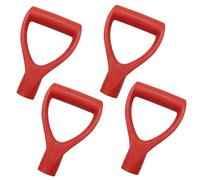 Faroby Manico per Pala di Ricambio, 4 Pezzi, Manico per rastrello in plastica a Forma di D, Vanga Robusta Rossa da 4 x 7 Pollici per Il Giardinaggio