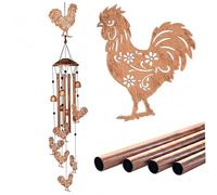 Faroby Scacciapensieri a Forma di Pollo per Esterni, Scacciapensieri a Forma di Gallo con Suoni rilassanti, di Pollo in Metallo per Patio, Giardino o Portico