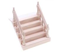 Faroby Scala per casa delle Bambole in Scala 1:12, Scale per casa delle Bambole in Legno con corrimano, Mini mobili Fai da Te Non verniciati per Il Giardino Fate