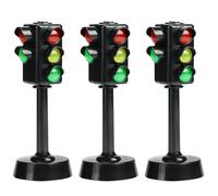 Faroby Semafori per Bambini Mini segnali stradali Giocattolo Semafori Giocattolo a LED con Suono del clacson Educazione precoce, 3 Pezzi, 4, 7 Pollici