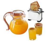 Faroby Set da Cucina per casa delle Bambole Miniature realistiche in Scala 1:12 Include tostapane Set di Succo d'arancia Accessori Fai-da-Te