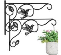 Faroby Staffa per Appendere Piante, Confezione da 2, Ganci per Piante in Metallo da 12x9 Pollici con Design a Forma di per sospese, mangiatoie per Uccelli, campanelli eolici