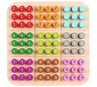 Faroby Sudoku per Bambini, Gioco da Tavolo in Legno colorato da 5, 9 Pollici educativo per i Viaggi a casa