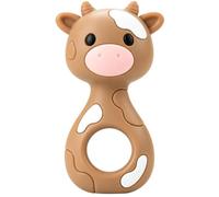 Farout mucca - Sonaglio e massaggiagengive in silicone, senza BPA | Giocattolo sensoriale per bambini dai 3 mesi in su, favorisce la presa, aiuto per la dentizione