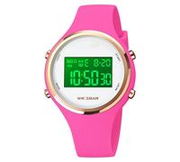 Farsler Orologio da polso digitale per bambini, per ragazze, sportivo, semplice, carino, con sveglia, LED, regalo per insegnante a tempo per ragazzi e ragazze, Rosso rosato, Cinturino