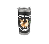 Farting Corgi Divertente Cane Meme Avvertimento Vento Forte Corgis Scoregge Bicchiere termico in acciaio inox doppia parete