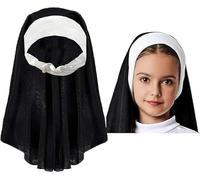 Fartoni Copricapo Da Suora Per Costume Da Suora Per Ragazza O Donna. Accessori Per Costumi Di Halloween Da Suora. Terrore O Paura Del Cappello Da Suora. Velo Per Costume Da Suora Da Uomo.